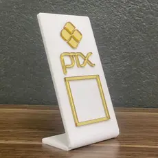 Placa PIX QR Code Display em Acrílico Pagamento Para Mesa Balcão Loja Salão