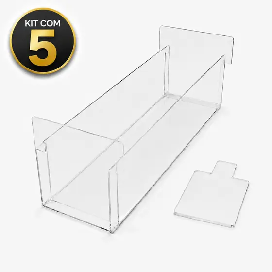 Kit 5 Forma Slice Cake 30x10x10 Acrílico Fatia Bolo Confeitaria Retangular Formas Transparente