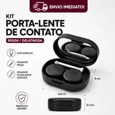 Kit Porta Lentes Sortidos 1 Porta Lentes de Contato Rigida Sortidos Aplicador Ventosa Espelho Pinça