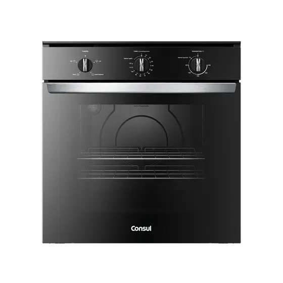 Forno de Embutir Elétrico Consul 84 Litros Preto com Timer Autodesligamento e Grill - COB84BE