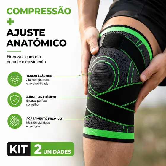 Joelheira de Compressão Ortopédica Tensor Alívio De Dor No Joelho Kit 1/ 2 Unidades