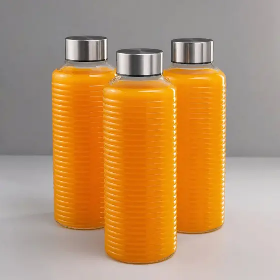 3 Garrafa Vidro 1000ml Tampa Inox Ideal Geladeira Agua stooz