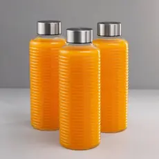 3 Garrafa Vidro 1000ml Tampa Inox Ideal Geladeira Agua stooz