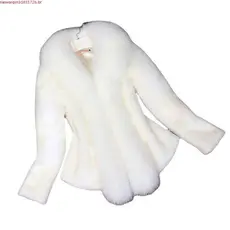 Casaco Feminino De Pele Falsa De Pelo Sintético S-3XL/Elegante/Quente/Grosso/Da Moda