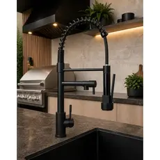Torneira Gourmet Monocomando Preto Fosco Bancada Inox Luxo