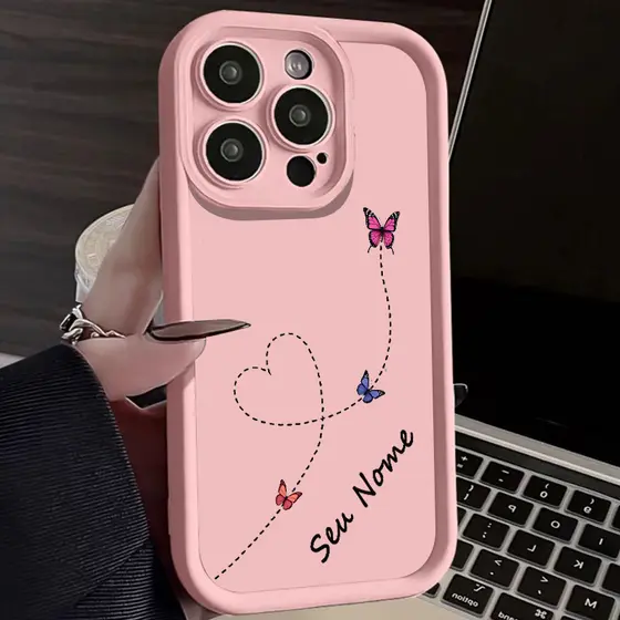 Capinha capa de Com nome personalizado Amor em Ponto para iPhone 11 12 13 15 14 16 Pro Max Xr Xs Max 7+ 8 Plus case