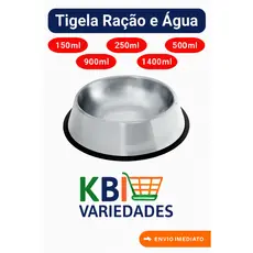 Comedouro e Bebedouro Antiderrapante Vasilha Inox para Cães e Gatos  Resistente  - 150ml a 1400ml