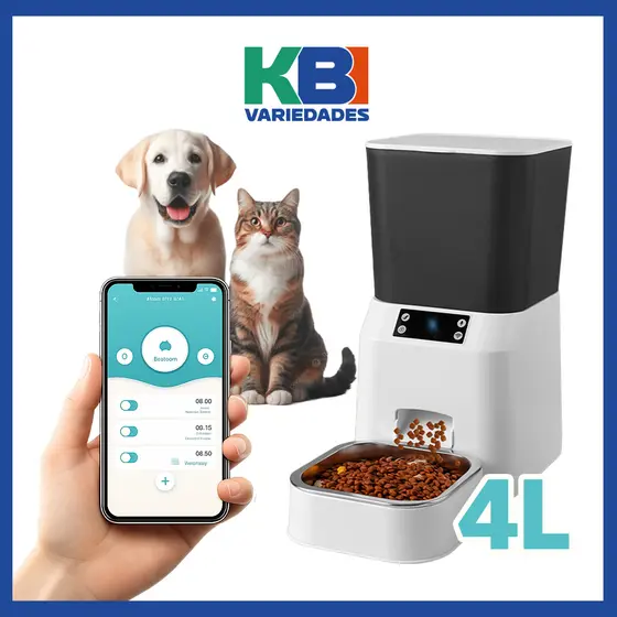 Alimentador Comedouro P Cachorro Cães Gato Automático Premium Wi-fi 4L Temporizador APP