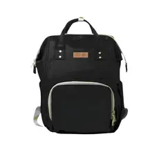 Mochila Maternidade Preta Grande Capacidade Multifuncional Bolsos Viagem