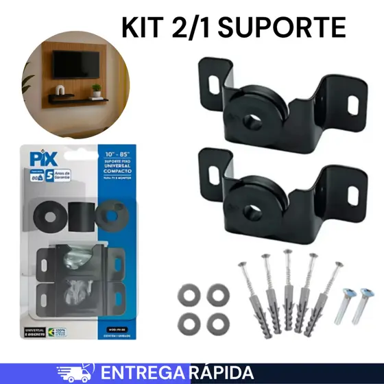 Suporte TV Universal Fixo Para Smart Tv LED 4k LCD Painel Parede 10 a 100 Polegadas Facil instalar
