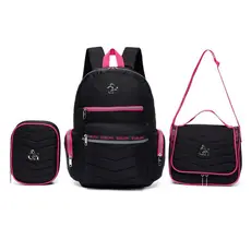 Kit Mochila Lancheira Estojo Feminina Guelph Escolar Resistente Faculdade Passeio
