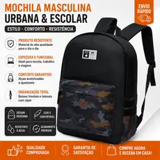 Mochila Masculina Guelph Escolar Urbana Resistente 18L Notebook Faculdade Trabalho