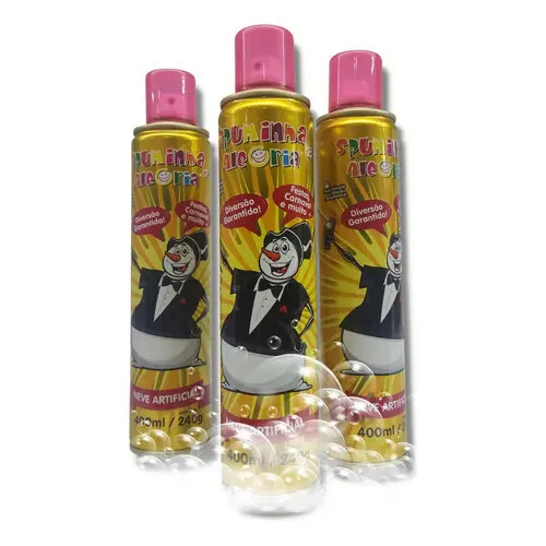 Espuminha De Carnaval Kit 3 Spray De Neve Espuma Artificial Alegria