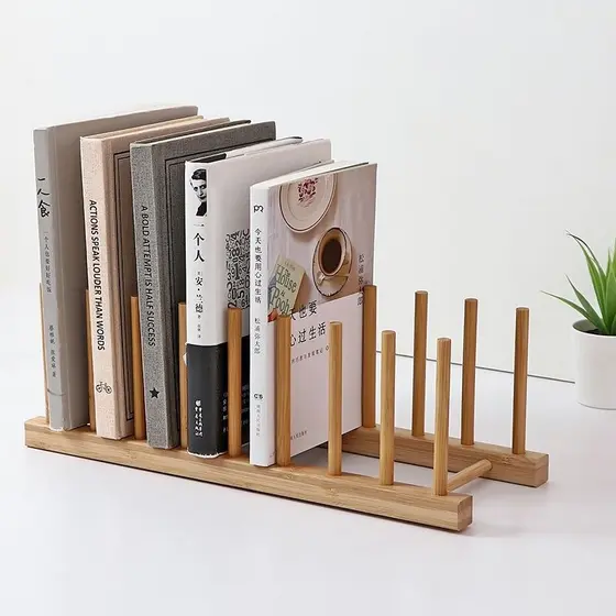 Escorredor De Bambu 7 Divisórias Ecológico Natural Para Louças Pratos E Copos 34x12x11Cm