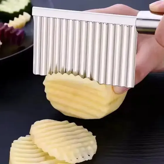 Cortador Ondulado Aço Inox Batata Legumes Decorados Chips