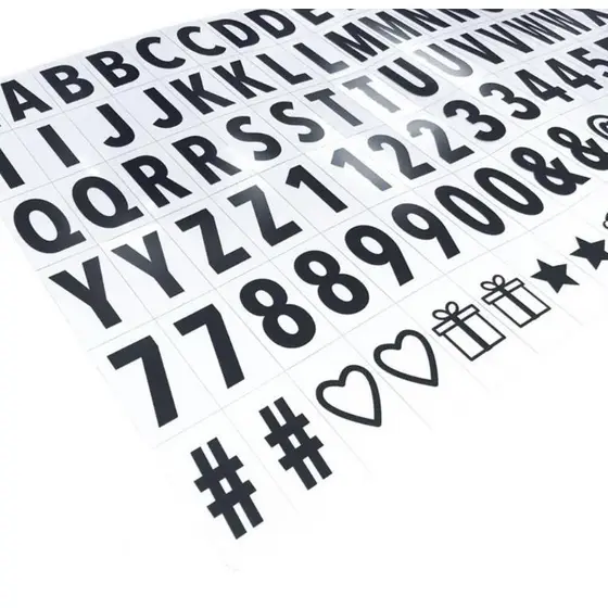 Letras Pretas Para Luminária Letreiro De Cinema Lightbox A4