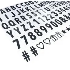Letras Pretas Para Luminária Letreiro De Cinema Lightbox A4