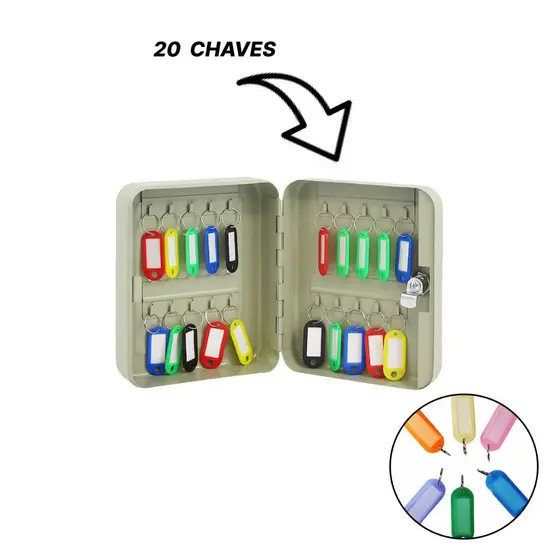Porta Chaves Armário Claviculário De 20 Chaves Com Chaveiros