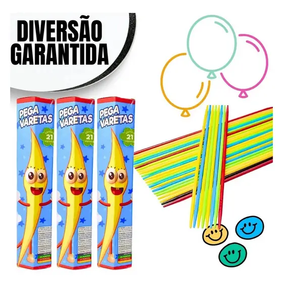 Kit c/ 60 Pega Varetas Brinquedo Educativo e Divertido Ideal para Festas e Lembrancinhas Infantis