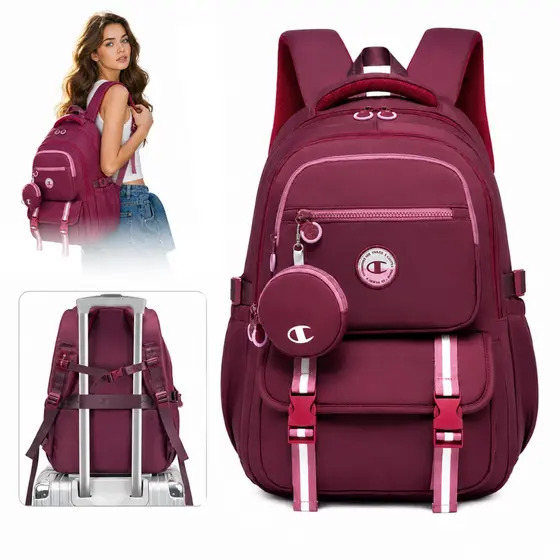 Champion Mochila Escolar Feminina Grande Capacidade Resistente Elegante