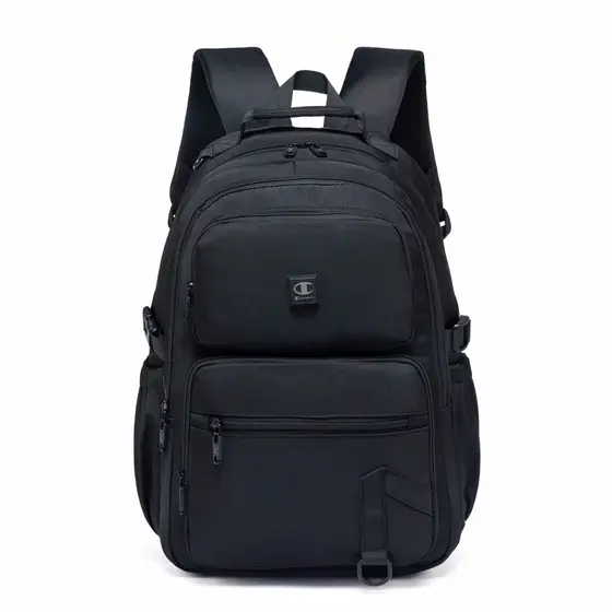 Champion Mochila de negócios espaçosa resistente de grande capacidade preta e com vários bolsos