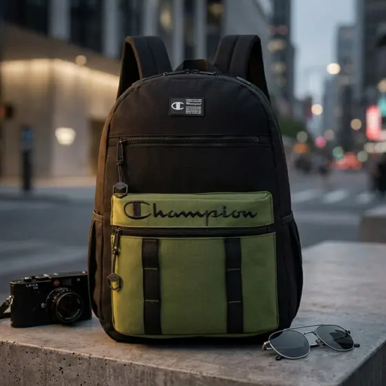 Champion Mochila com combinação de cores e resistente, ideal para o dia-a-dia e para viagens