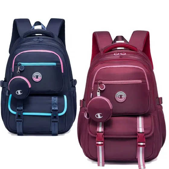 Champion Mochila de grande capacidade e reforçada com compartimentos para livros e cadernos modelo unissexo