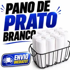 Pano De Prato Branco Liso 100% Algodão Kit 10 e 5 Pé de Galinha Alta Absorção Panos Costura Reforçada