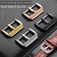 Fivela De Relógio De Aço Inoxidável 304 De 10-24 Mm Fecho Metal Universal Para Pulseira De Couro Pino De 10 12 14 16 18