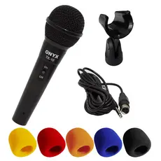 Kit Microfone Dinâmico com Fio TK 10 com Suporte B19A e Espuma Onyx