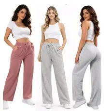 Pantalona Lanzinha Feminina Cintura Alta Com Elastico De e Bolso Outono / Inverno Promoção