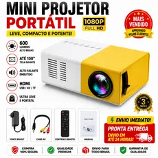 Mini Projetor Portátil 1080p HDMI YG300 LED 600 Lumens Home Cinema Para Celular Notebook e Games