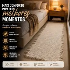 Tapete Quarto Boho Algodão com Franjas Passadeira Banheiro Cozinha Diversos Tamanhos