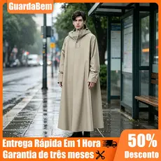 Capa De Chuva Impermeável Leve Com Capuz - Longa, À Prova De Vento, Cobertura De Corpo Inteiro