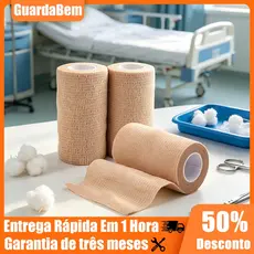 Kit 3 Bandagem Elástica Autoaderente 10cm X 4,5m Cores Estabilizadora Fixar Curativos E Esportes