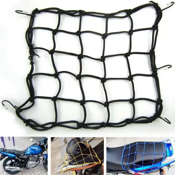 Rede Elástica Moto Bike Redinha Carga Aranha Capacete Estica Reforçada Com ou Sem extensor