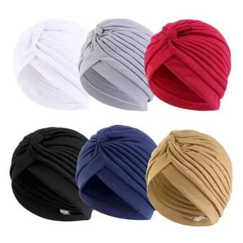 2 Turbante Feminino Ajustável Acessório De Cabelo Touca Indiana