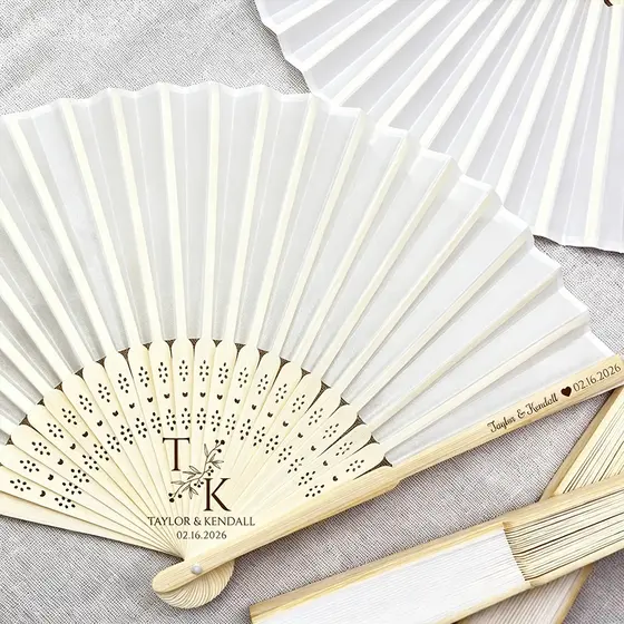 Leque De Mão De Seda Dobrável Esculpido Grátis Para Decoração De Festa Personalizada De Casamento Dança Chinesa Artesana