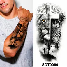 Adesivo de Tatuagem Temporária Masculino Realista À Prova d'Água Semipermanente Removível para Braço