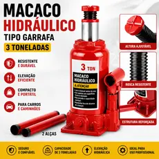 Macaco Hidráulico Garrafa 2T 3T Automotivo Para Carro E Caminhão - Ferramenta De Elevação