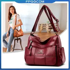 Bolsa Feminina Média Em Couro Eco Prática Transversal Crossbody