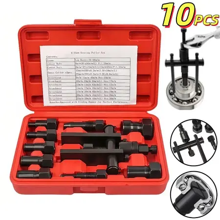 Extrator prático de rolamento de motocicleta com 10 peças