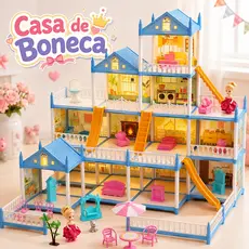 Casa Casinha de Boneca DIY Castelo da Doll House Princesa Casa de brincar luxuosa para meninas