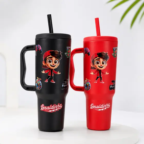 Copo com Canudo do Enaldinho 1200ml Em Policarbonato + Brinde Envio Rápido !
