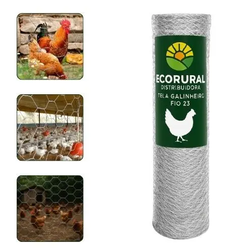 Tela Galinheiro Fio 23 1,00x10 Arame Galvanizado - NOVIDADE