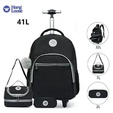 Hang loose 41L Kit Mochila mochila grande mochila de rodinha menina  menino mochilas 3 em 1