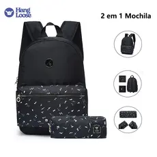 Hang Loose 2 em 1 mochila  à prova d'água feminina trabalho mochila grande Mochila Estojo