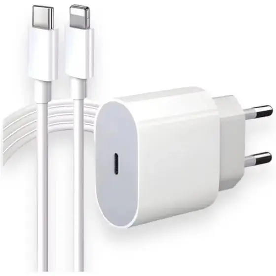 Kit 5 10 e 20 pcs Carregador iPhone Turbo 20W Fonte + Cabo tipo-c com Lightning Rápido