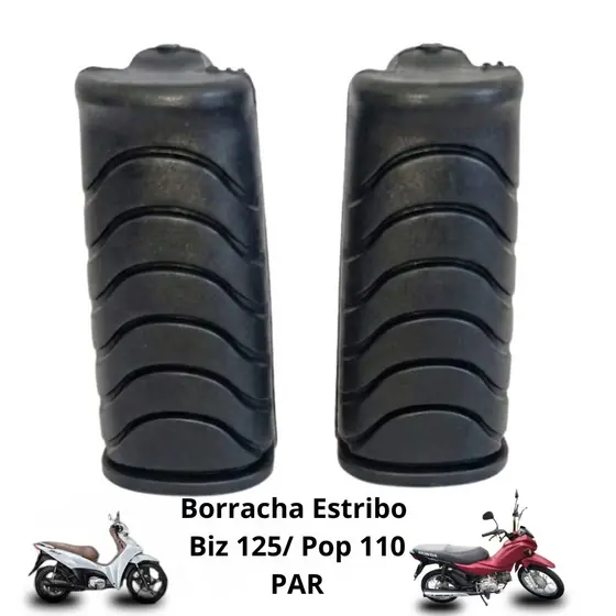 Par Borracha Estribo Pedaleira Dianteira Biz 125 Biz 100 Pop 110 APARTIR DE 2012