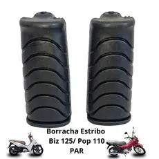 Par Borracha Estribo Pedaleira Dianteira Biz 125 Biz 100 Pop 110 APARTIR DE 2012